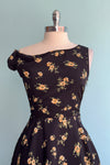 Black and Yellow Floral One Shoulder Dress