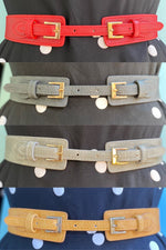 Double Buckle Stretch Belt in Multiple Colors!