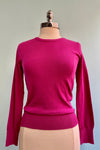 Magenta Long Sleeve Knit Pullover Sweater
