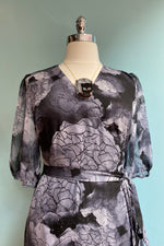 Grey Floral Winona Maxi Dress by Katakomb