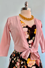Gold and Pink Floral V-Neck Dress by Eva Rose
