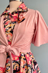 Pink and Orange Floral Shirt Dress by Orchid Bloom