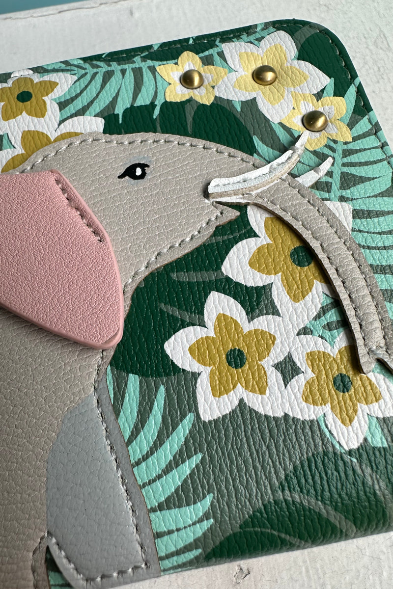 Elephant Motif Square Wallet by Vendula London