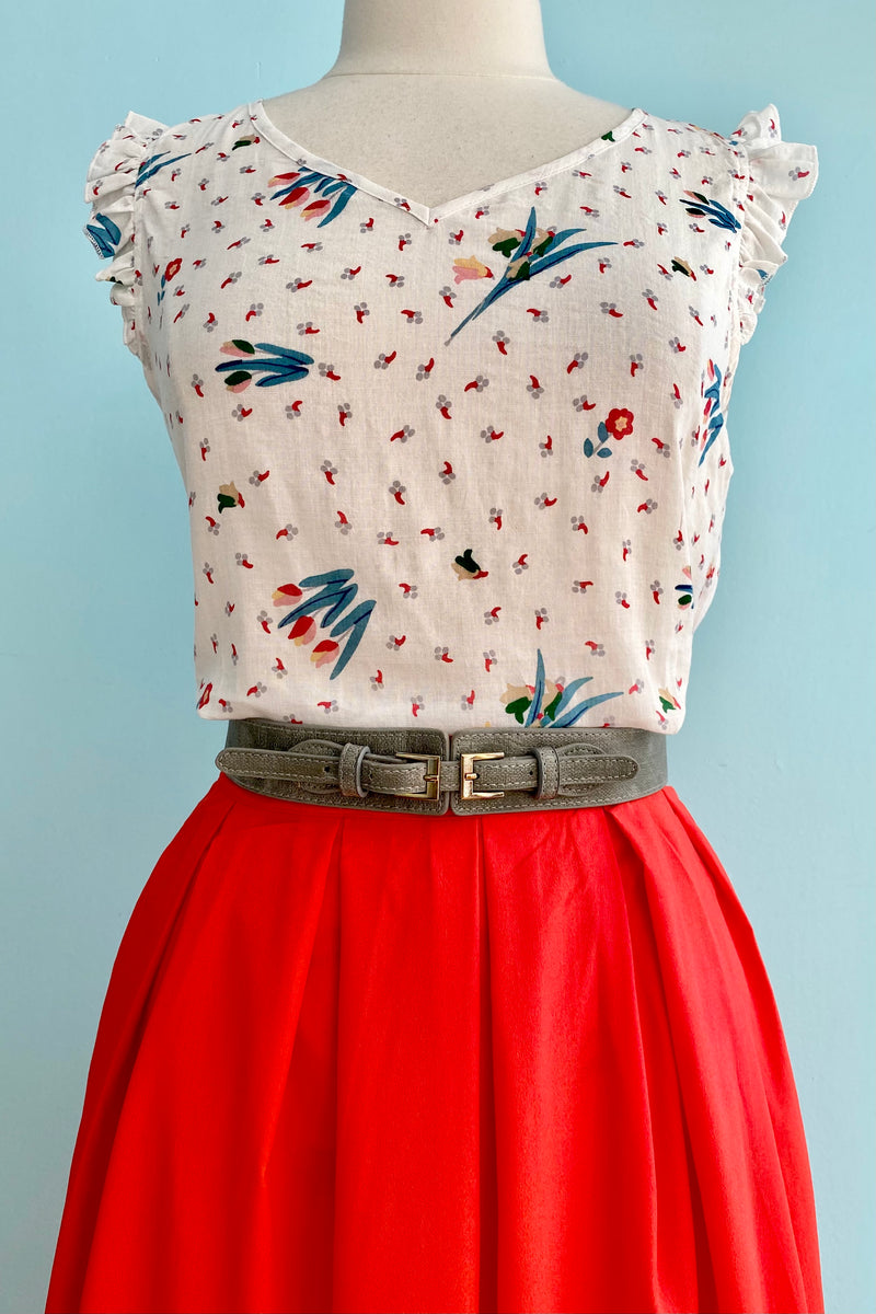 Gauzy White Tulip Print Top by Tulip B.