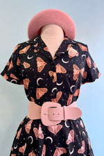 Peach Moth and Moon Short Sleeve Shirt by Eva Rose