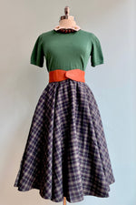 Kelly Green and Dark Blue Sophie Skirt by Timeless London