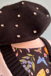 Rhinestone Studded Wool Beret in Multiple Colors!