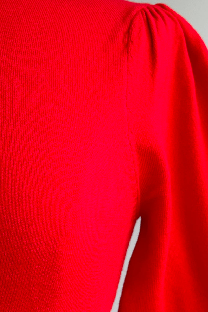 Red Short Sleeve Knit Pullover Sweater by Tulip B.