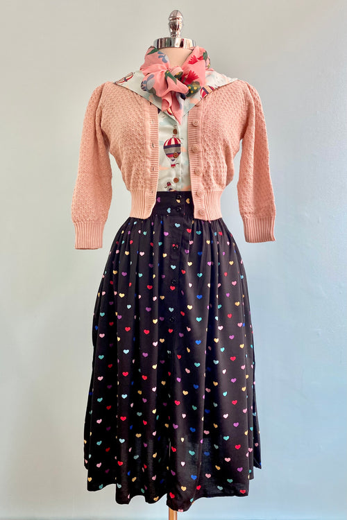 Blush Puff Sleeve Cropped Cardigan