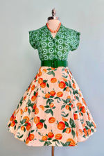 Oranges and Leaves Full Skirt by Eva Rose
