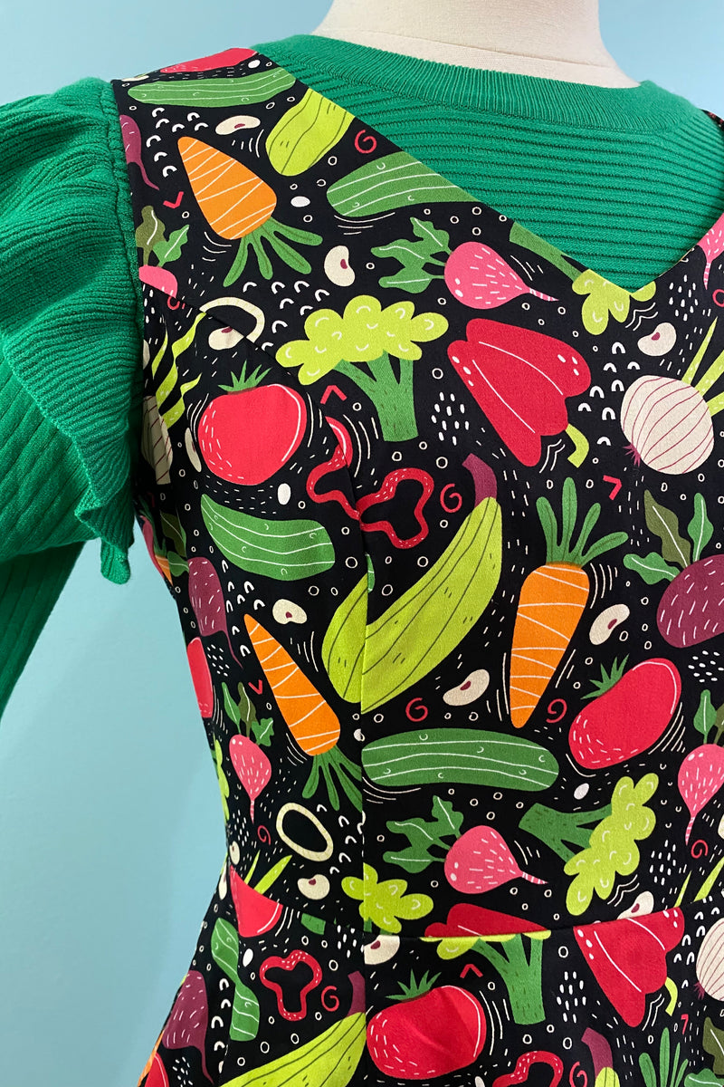 Veggie V-Neck Dress by Eva Rose