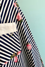 Pink Lemons and Navy Stripe Dress by Orchid Bloom