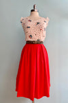 Tomato Red Pleated Full Skirt by Tulip B.
