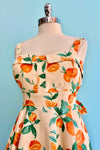 Oranges and Leaves Fold-Over Dress by Eva Rose