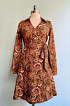 Olive Paisley Floral Wrap Dress
