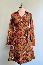 Olive Paisley Floral Wrap Dress