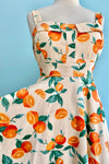 Oranges and Leaves Fold-Over Dress by Eva Rose
