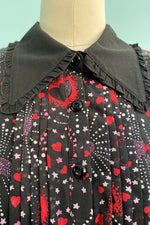 Final Sale Perry Black Heart Mini Dress by Hell Bunny