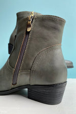 Green Leather Cowboy Connor Ankle Boots by Chelsea Crew