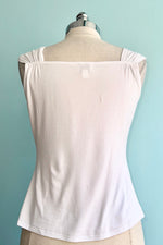 White Sewing Tank Top
