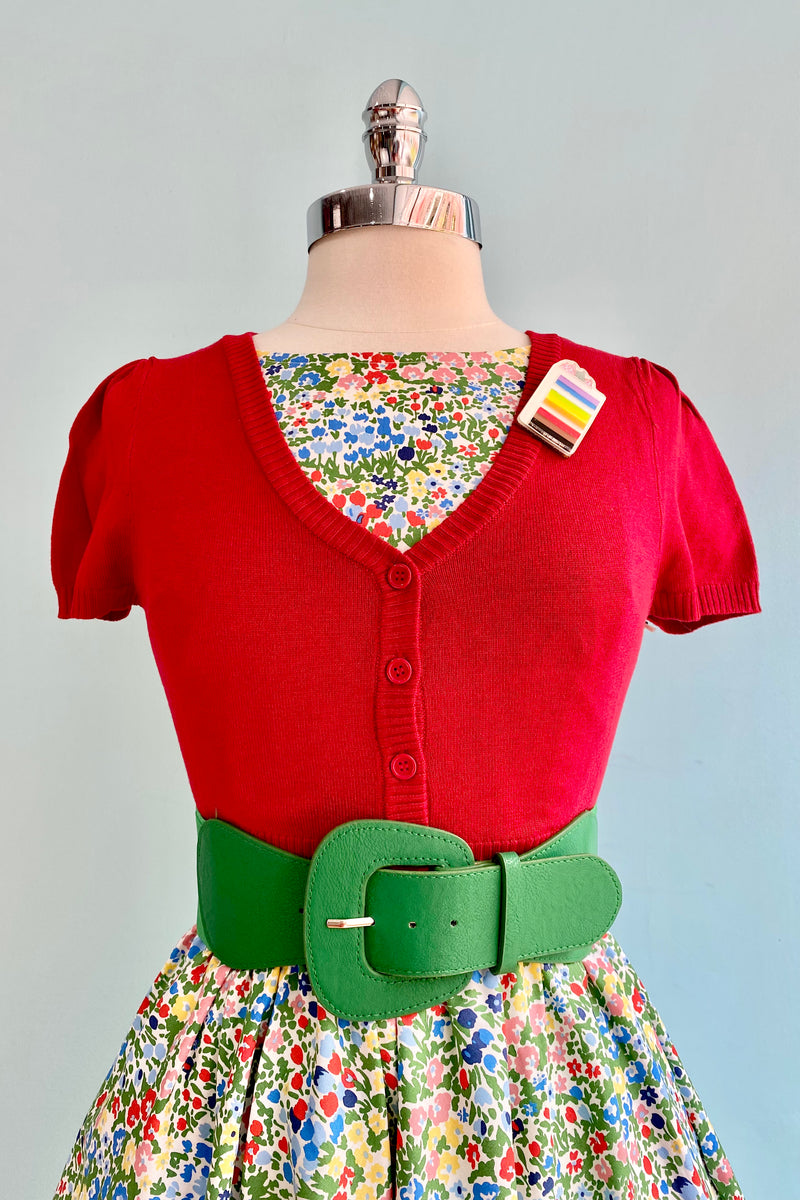 70's Micro Floral Midi Dress by Retrolicious