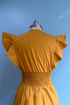 Mango Ruffle Sleeve Smocked Maxi Dress by Molly Bracken
