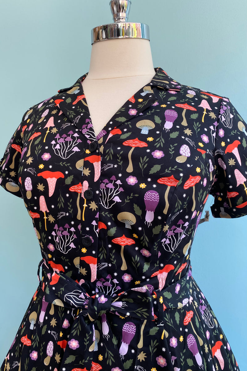 Mushroom Knee-Length Shirtwaist Dress by Eva Rose