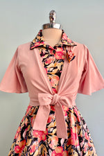 Pink and Orange Floral Shirt Dress by Orchid Bloom