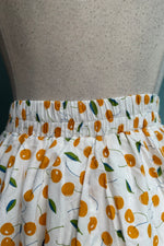 White and Yellow Cherry Print Full Skirt by Tulip B.