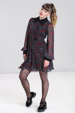 Final Sale Perry Black Heart Mini Dress by Hell Bunny