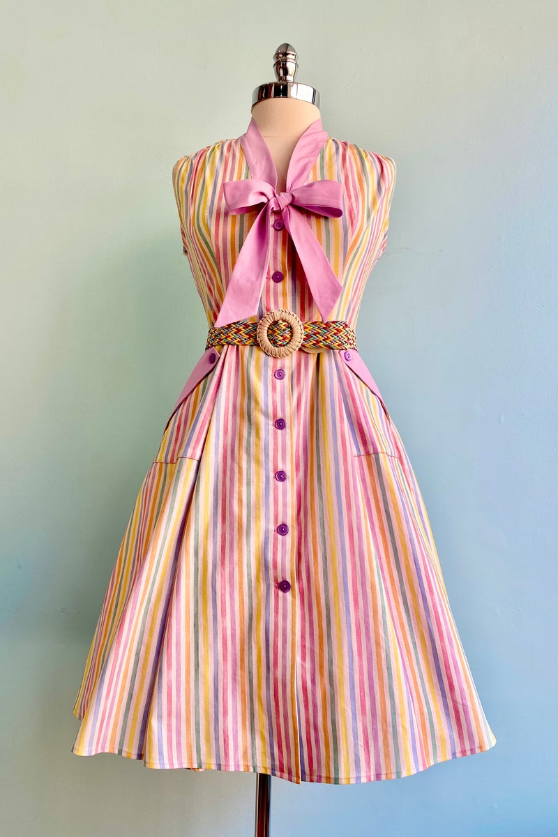 Rainbow Stripe Dottie Dress by Heart of Haute