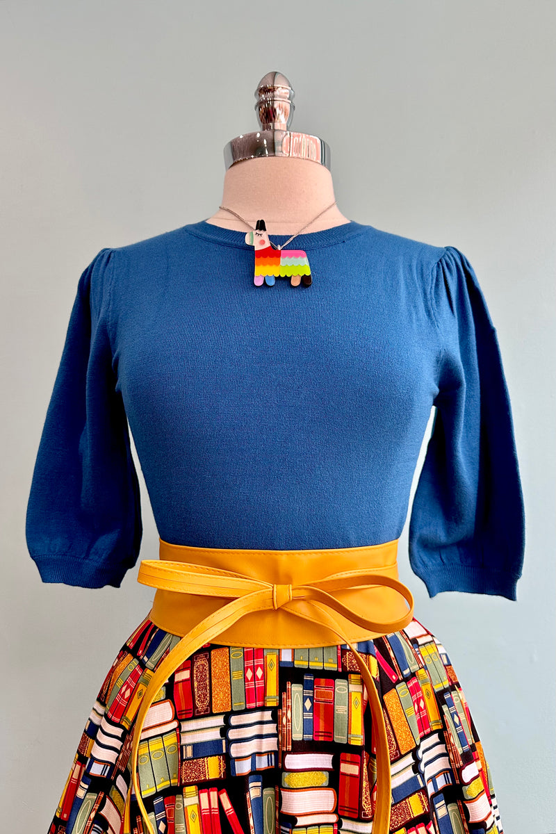 Blue Short Sleeve Knit Pullover Sweater by Tulip B.
