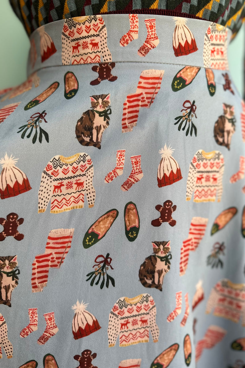 Christmas Kitties Full Skirt by Tulip B.