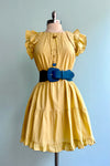 Ruffle Shoulder Mini Dress in Yellow