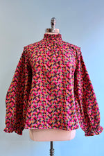 FInal Sale Tile Print Top in Green and Pink by Tulip B.