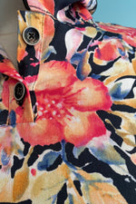 Pink and Orange Floral Shirt Dress by Orchid Bloom