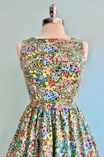 70's Micro Floral Midi Dress by Retrolicious