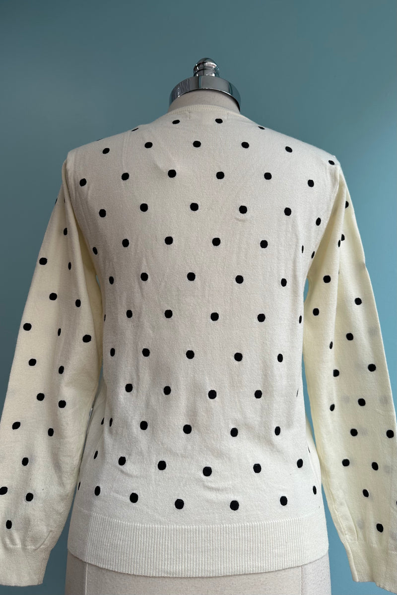 Women's polka dot cardigan hot sale