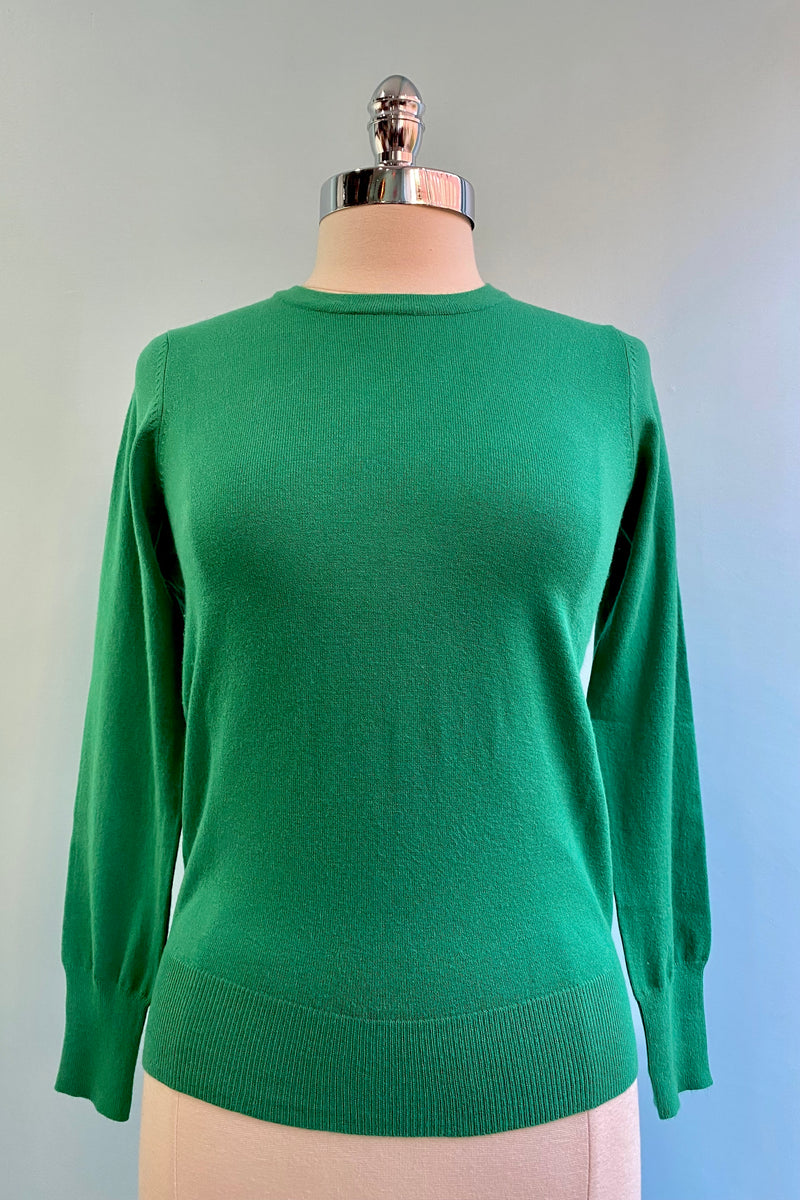 Kelly Green Knit Pullover Sweater
