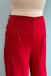 Heart Button High-Waisted Pants in Red by Voodoo Vixen