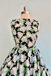 Black and Blue Floral Seersucker Dress