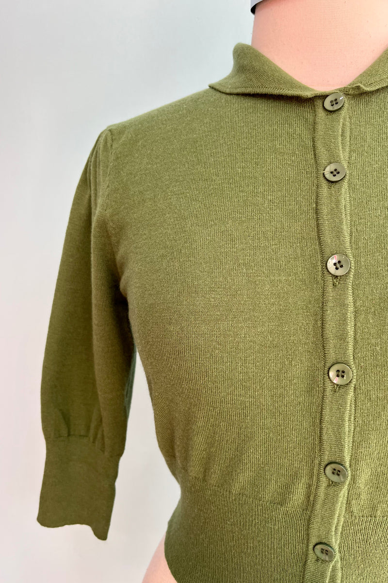 Green Shawl Collar Cardigan by Tulip B.