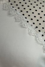 Final Sale White Top with Mesh Polka-Dot Flutter Sleeves