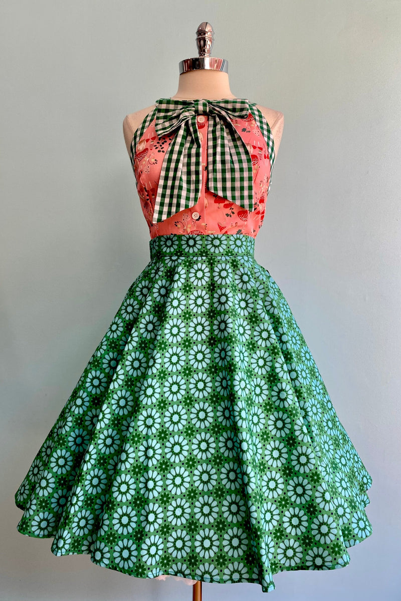 Happy Green Circle Skirt by Heart of Haute