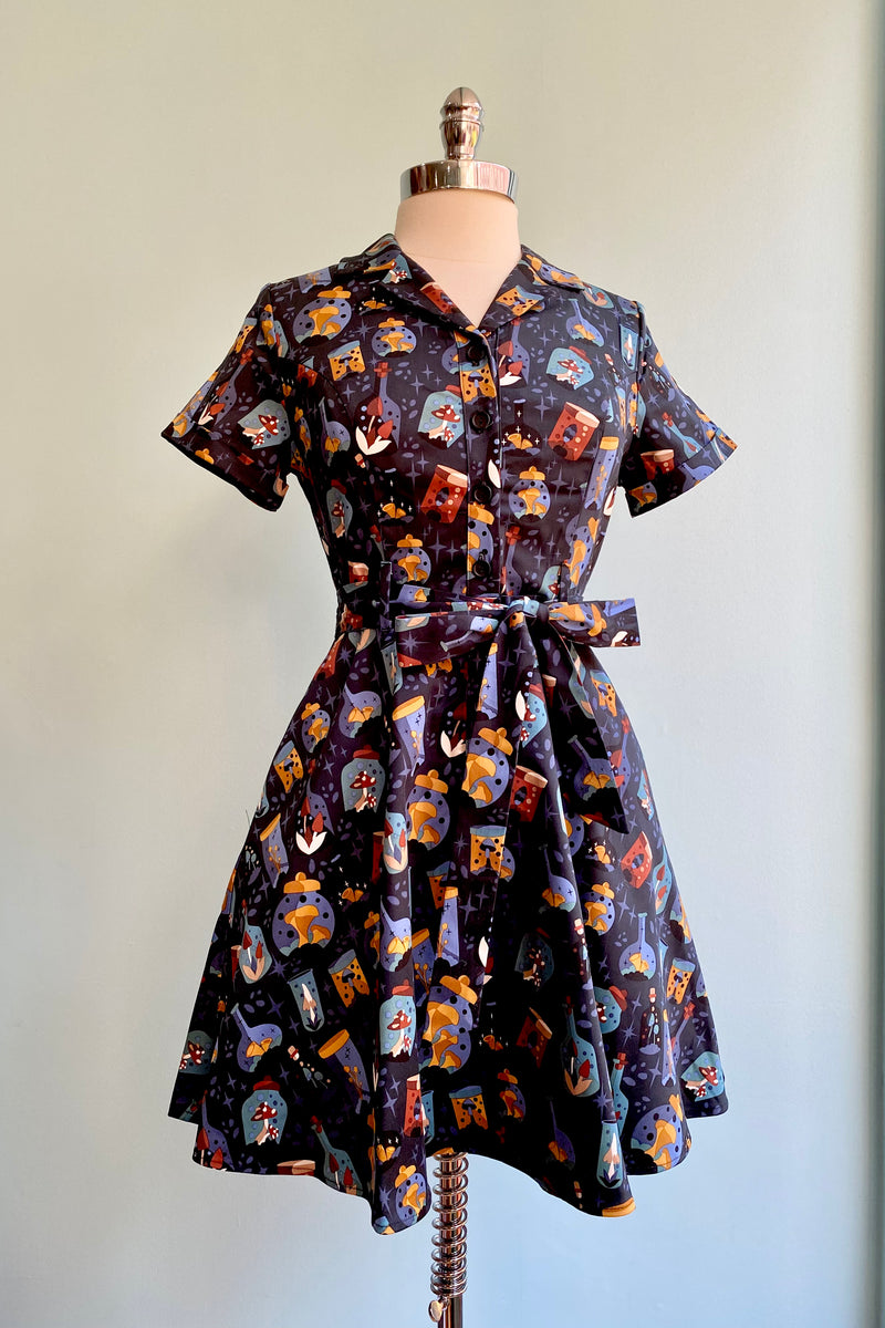 Mushrooms and Potions Mini Shirtwaist Dress by Eva Rose