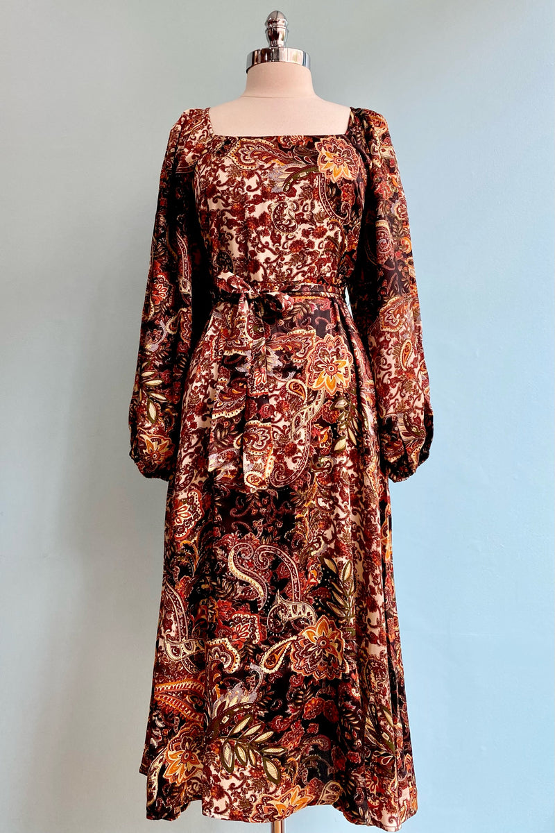 Rust Paisley Dolce Dress by Traffic People