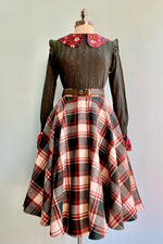 Rust and Evergreen Plaid Sophie Skirt by Timeless London