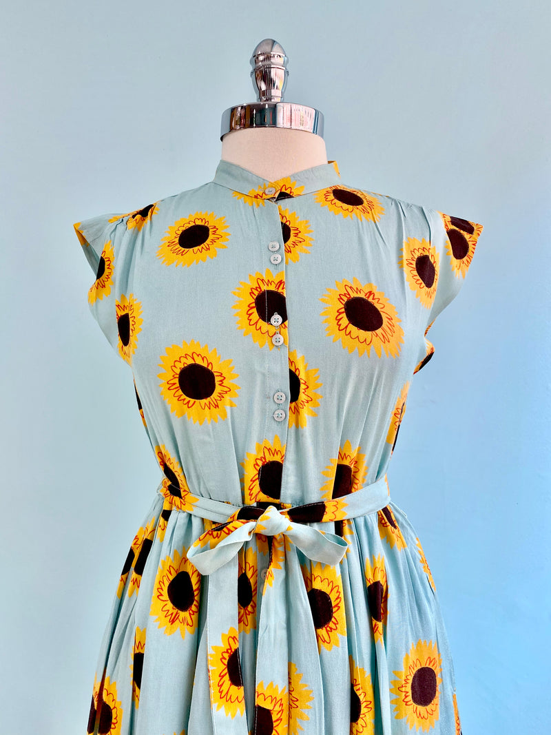 Blue Sunflower Shirt Dress by Compania Fantastica