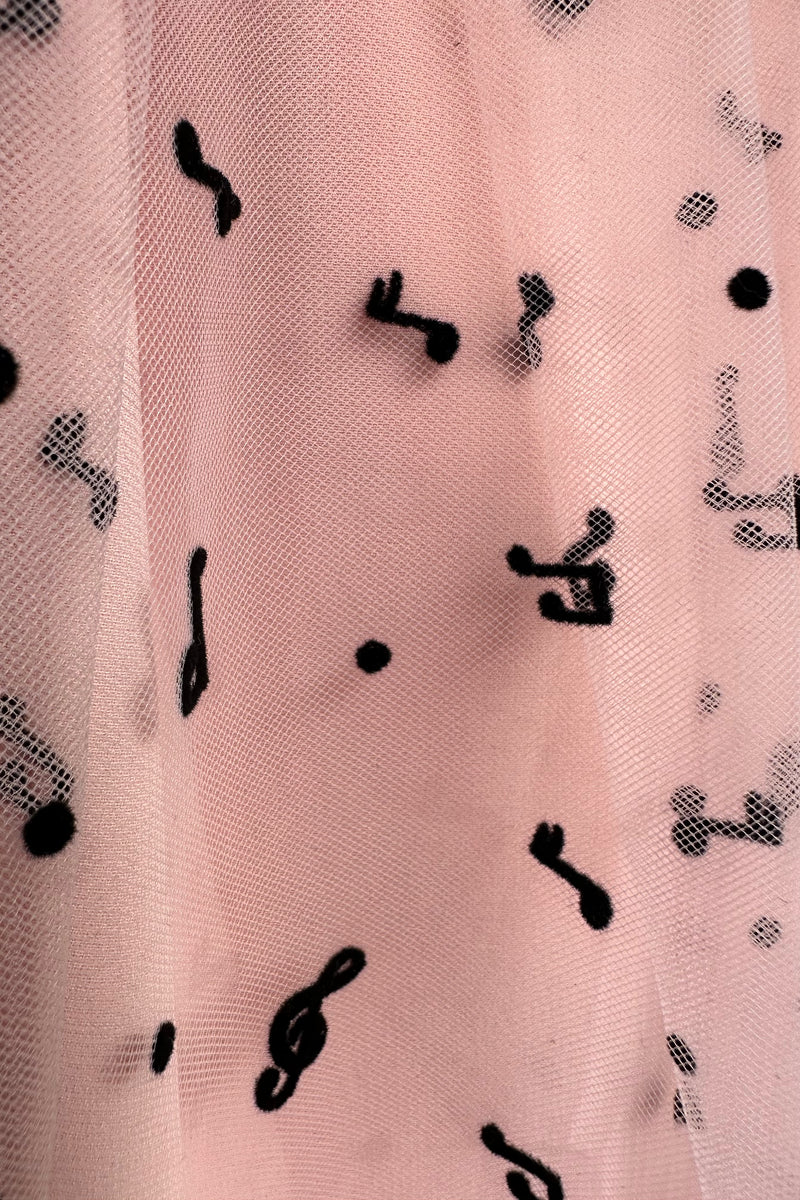 Pink Tulle Musical Notes Dress