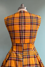 Mustard Plaid Swing Dress by Orchid Bloom